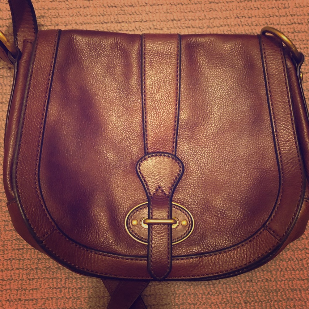 FOSSIL Brown Leather Crossbody Purse
